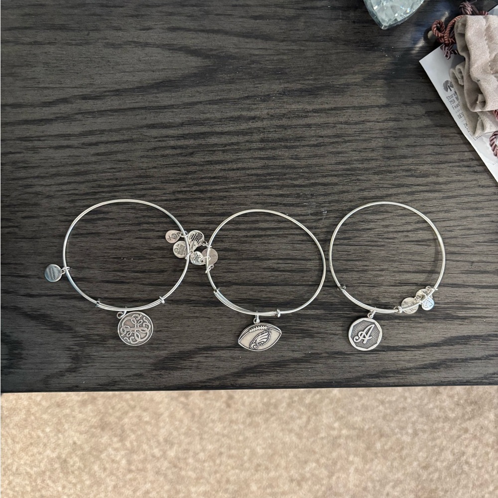 Alex and Ani Silver Charm Bracelet Set
